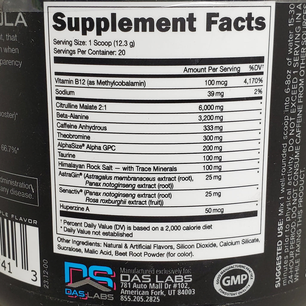 Bucked Up - Woke AF Nootropic Miami Pre-Workout 20 serv 8.7 oz BB 05/26
