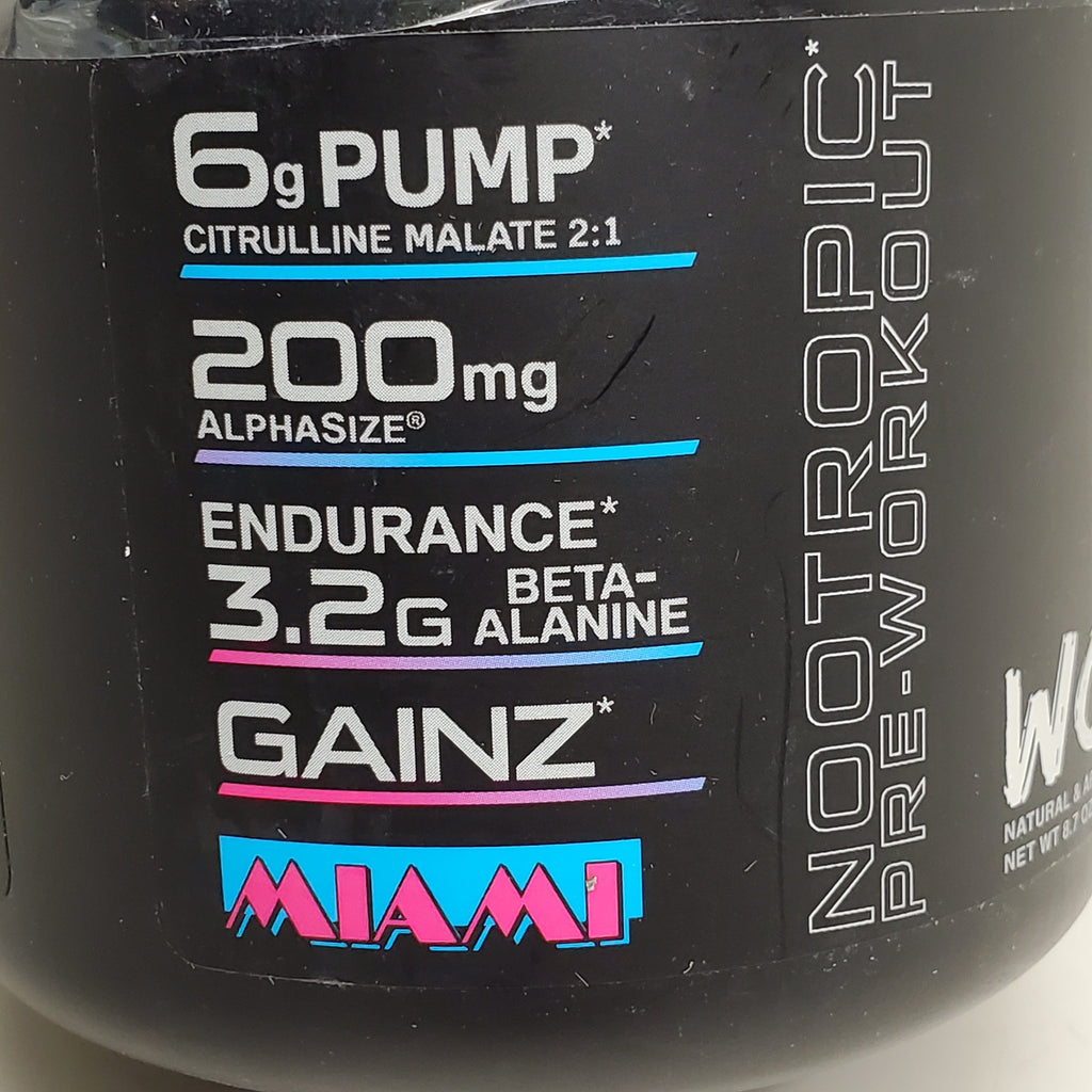 Bucked Up - Woke AF Nootropic Miami Pre-Workout 20 serv 8.7 oz BB 05/26