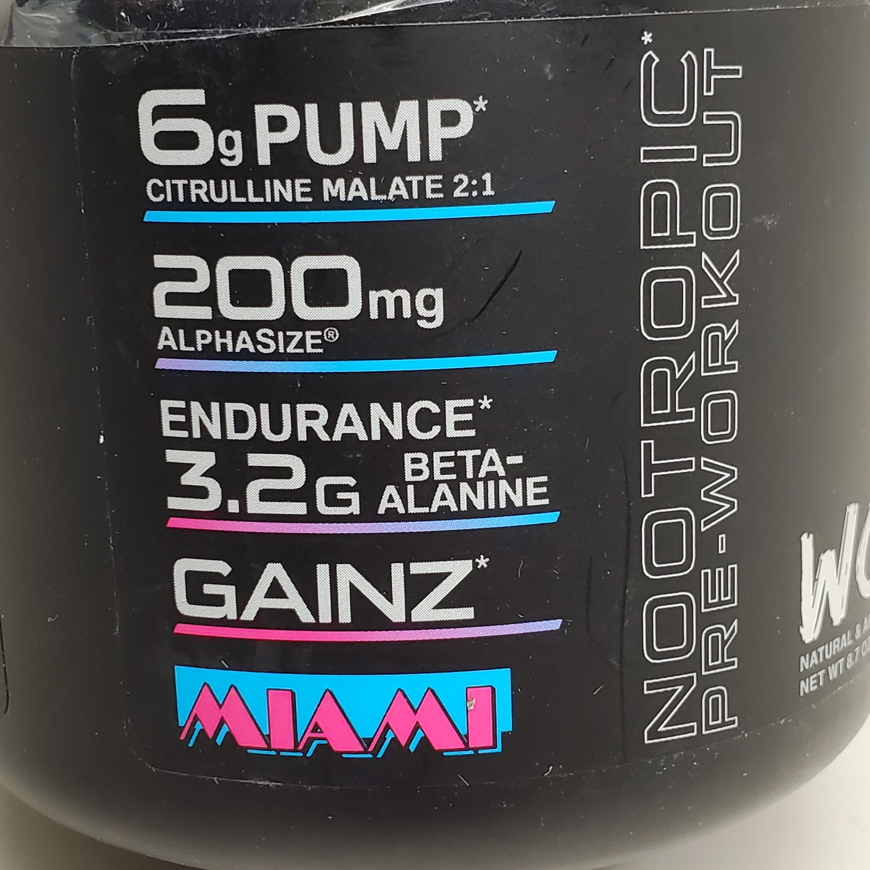 Bucked Up - Woke AF Nootropic Miami Pre-Workout 20 serv 8.7 oz BB 05/26
